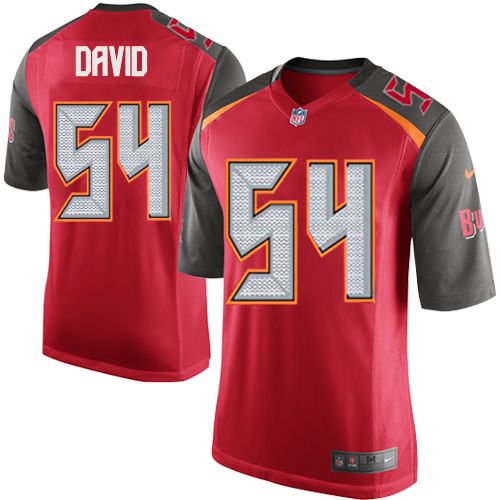 Men's Game Lavonte David Nike Jersey Red Home - #54 NFL Tampa Bay Buccaneers